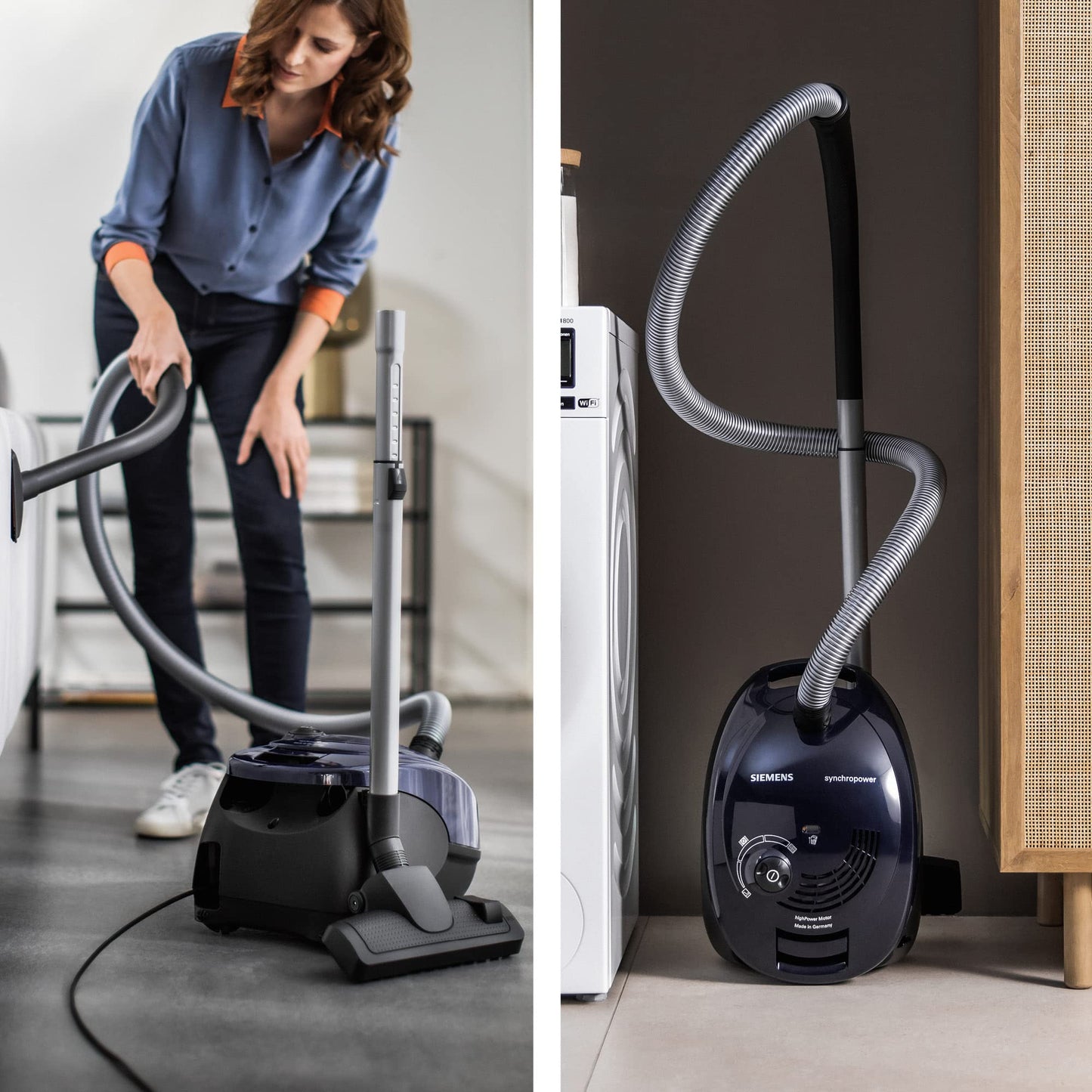 Aspiradora con Bolsa 600W – Potente y Compacta, con Cepillo Multifunción